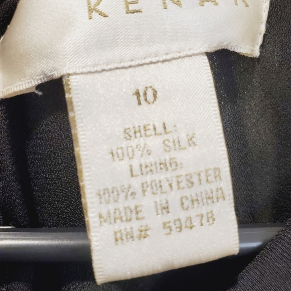 Kenar Black 100%  silk Ruffled  midi dress Size 10 - Picture 4 of 10